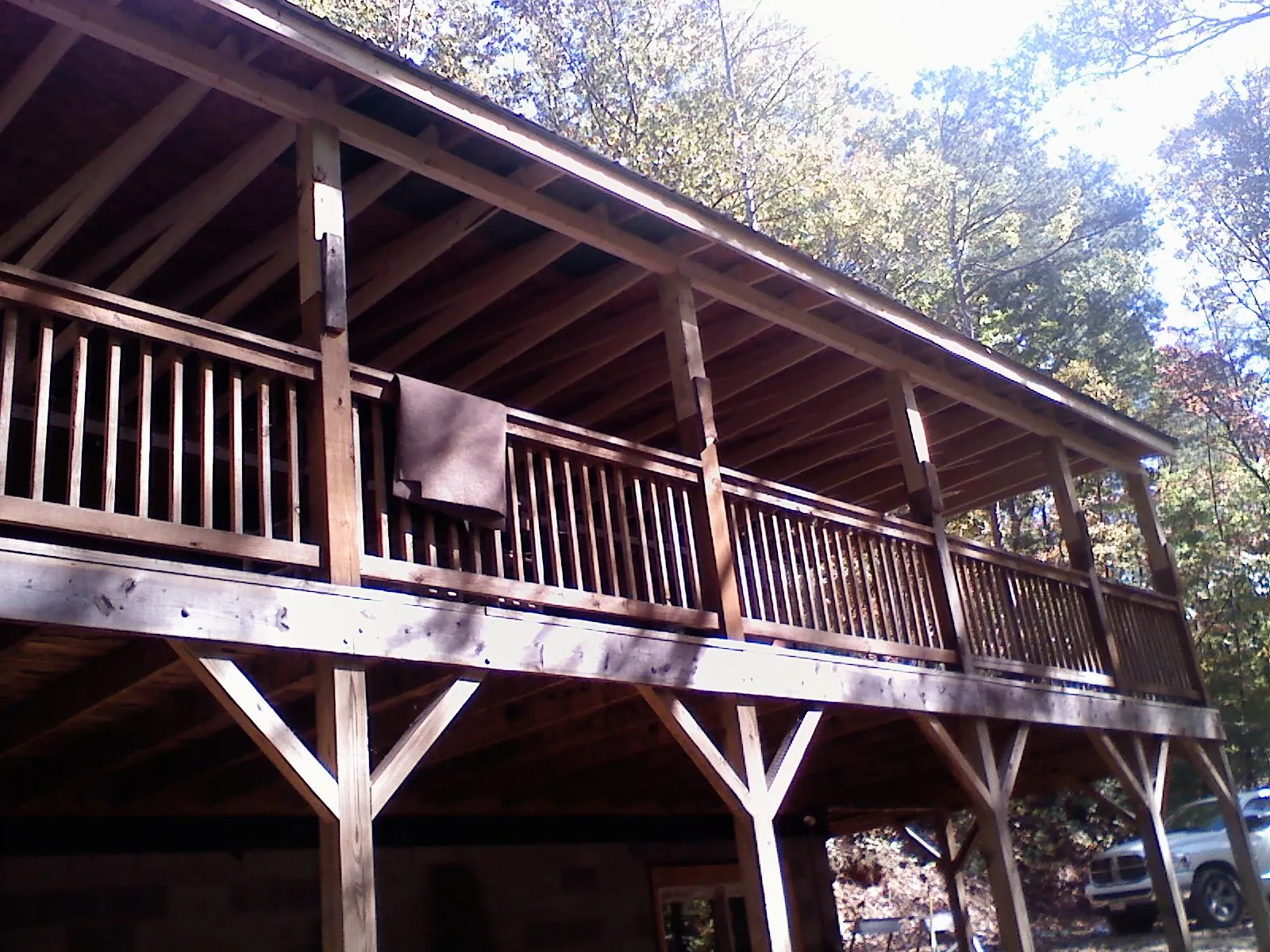 Timber framing under a new elevated porch and deck — Roof Leak Repair in West Covina by Roofing Brothers
